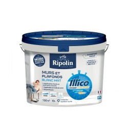 Peinture mur, plafond blanc mat RIPOLIN Illico 10L